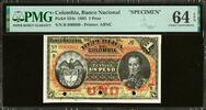 Colombia Colombia One Peso SPECIMEN 1895 Pick-234s CH UNC PMG 64 EPQ -