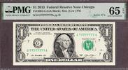 USA USA 2013 FR Note Chicago $1 Fr#3001-G SOLID Serial G77777777A GEM UNC PMG 65 EPQ -