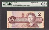 Canada Canada $2 SPECIMEN 1986 QEII BC-55aS # 370 GEM UNC PMG 65 EPQ -