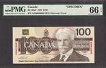 Canada Canada $100 SPECIMEN 1988 QEII BC-60aS # 0875 GEM UNC PMG 66 EPQ -
