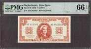 Netherlands Netherlands One Gulden 1945 Prefix- 4AY Pick-70 GEM UNC PMG 66 EPQ -