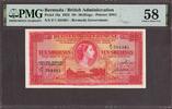 Bermuda Bermuda 10/- Shillings QEII 1952 Pick-19a About UNC PMG 58 -