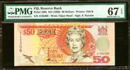 Fiji 50 Dollars ND (1996) QEII Pick-100b SUPERB GEM UNC PMG 67 EPQ -