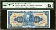 Brazil 200 Cruzeiros ND (1961) Pick-171a GEM UNC PMG 65 EPQ -