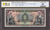 Honduras 10 Lempiras 1943 Pick-S124d UNC PCGS 62 Rare ! -