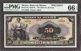 Banco de Mexico 10 Pesos SPECIMEN (1925-34) Pick-24s M4618s GEM UNC PMG 66 EPQ -