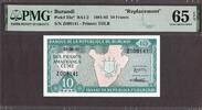 Burundi Burundi 10 Francs 1981 REPLACEMENT (Z) Pick-33a* RA1-2 GEM UNC PMG 65 EPQ -