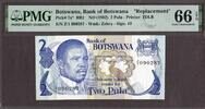 Botswana Botswana 2 Pula 1982 REPLACEMENT (Z/1) # 090287 Pick-7a* RB2 GEM UNC PMG 66 EPQ -
