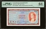 Luxembourg 100 Francs 1956 Pick-50a CH UNC PMG 64