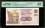 Scotland Scotland 20 Pounds 2000 COMMEMORATIVE # MM 000678 P-229B SUP GEM UNC PMG 67 EPQ -