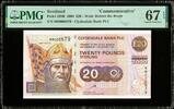 Scotland Scotland 20 Pounds 2000 COMMEMORATIVE # MM 000679 P-229B SUP GEM UNC PMG 67 EPQ -