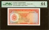 Ceylon Ceylon 5 Rupees 1962 Pick-58c CH UNC PMG 64 -