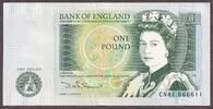 Great Britain Great Britain 1 Pound ND (1981-84) QEII Semi SOLID 666611 Pick-377b Choice UNC -