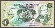 Scotland Scotland One Pound 30.7.1981 LOW Serial 0000054 Pick-111e Crisp UNC -