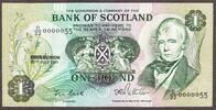 Scotland Scotland One Pound 30.7.1981 LOW Serial 0000055 Pick-111e Crisp UNC -