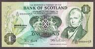 Scotland Scotland One Pound 30.7.1981 LOW Serial 0000058 Pick-111e Crisp UNC -
