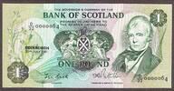 Scotland Scotland One Pound 30.7.1981 LOW Serial 0000064 Pick-111e Crisp UNC -