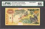 Ceylon Ceylon, Sri Lanka 100 Rupees SPECIMEN ND (1979) Pick-88s GEM UNC PMG 66 EPQ -