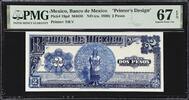 Mexico Banco de Mexico 2 Pesos ND (ca. 1930) Blue P-19pd M4610 SUP GEM UNC PMG 67 EPQ -
