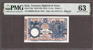 Italy/ San Marino/ Vatican 5 Lire Italy 1904 (ND 1915) Pick-23d Choice UNC PMG 63 -