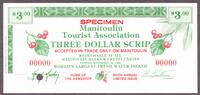 Canada 1990 Local Currency Manitoulin 3 Dollar Scrip SPECIMEN UNC -