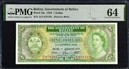 Belize Belize One Dollar 1976 QEII Pick-33c CH UNC PMG 64 -