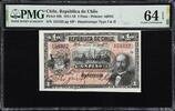 Chile Chile One Peso 1919 Pick-15b Choice UNC PMG 64 EPQ -