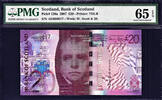 UK (Great Britain) 20 Pounds Scotland LOW Serial 000017 Pick-126a GEM UNC PMG 65 EPQ -