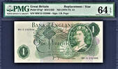 UK (Great Britain) Pound Great Britain One 1970-77 REPLACEMENT 'MW15' Pick-374g* Ch UNC PMG 64 EPQ -