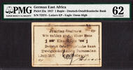 Rupie German East Africa One Pick-22a UNC PMG 62 ONLY FINEST KNOWN ! -