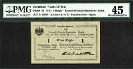 Rupie German East Africa One Pick-9b Extremely Fine PMG 45 FINEST KNOWN ! -