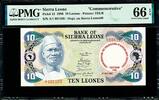 10 Leones Sierra Leone Commemorative Pick-13 GEM UNC PMG 66 EPQ -