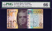 UK (Great Britain) 10 Pounds Scotland LOW Serial 000019 Pick-125a GEM UNC PMG 66 EPQ -