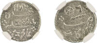 1/16 Rupee India Madras Presidency OBLIQUE Milling ROSE Mintmk. KM 423 NGC MS 63 -