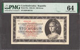 Czechoslovakia 100 Korun Czechoslovakia NOT Perforated Pick-67a Choice UNC PMG 64 -