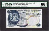 5 Pounds Scotland 19th July 1970 Pick-335 GEM UNC PMG 66 EPQ -