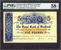 5 Pounds Scotland 1st December 1952 Pick-323a About UNC PMG 58 EPQ -