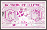 1973 CH Elleore, Denmark Local Currency 1/2 Dobbeltdisse UNC unz