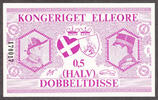 Denmark Elleore, Denmark Local Currency 1/2 Dobbeltdisse UNC -