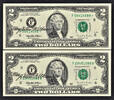 USA  PAIR STAR & NORMAL $2 ATLANTA Autographed by Mary Ellen Withrow UNC