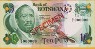 10 Pula 1976 Botswana  SPECIMEN Pick-4s2 Prefix D/4 UNC unz