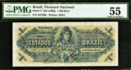 Brazil One Mil Reis ND Pick-4 About UNC PMG 55 -