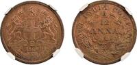 1/12 Anna British India - East India Company (C) KM# 445 NGC MS 63 BN -