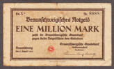 Germany Mark German Notgeld One Million SOLID Serial # 8888 F-VF -