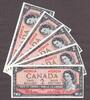 Canada Canada $2 x 5 Consecutive QEII Prefix J/R BC-38b Pick-76b Original UNC -