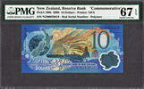 New Zealand New Zealand COMMEMORATIVE $10 RED SERIAL 2000 P-190b SUPERB GEM UNC PMG 67 EPQ -