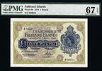 Pound Falkland Islands QEII One Pick-8b SUPERB GEM UNC PMG 67 EPQ -