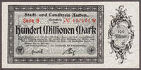 Germany 100 Million Mark German Notgeld SOLID Serial # 444444 VF/XF -
