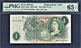 UK (Great Britain) 1 Pound Great Britain 1970-77 STAR / REPLACEMENT MW15 P-374g* GEM UNC PMG 65 EPQ -