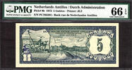 5 Gulden Netherlands Antilles Pick-8b GEM UNC PMG 66 EPQ -